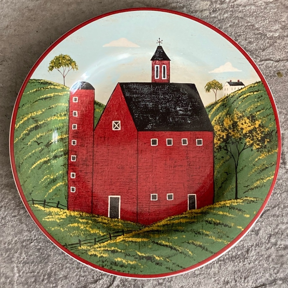 Sakura Country Life Set of 2 Salad Plates 8 1/4” Brandon House By Warren Kimble - Picture 2 of 6